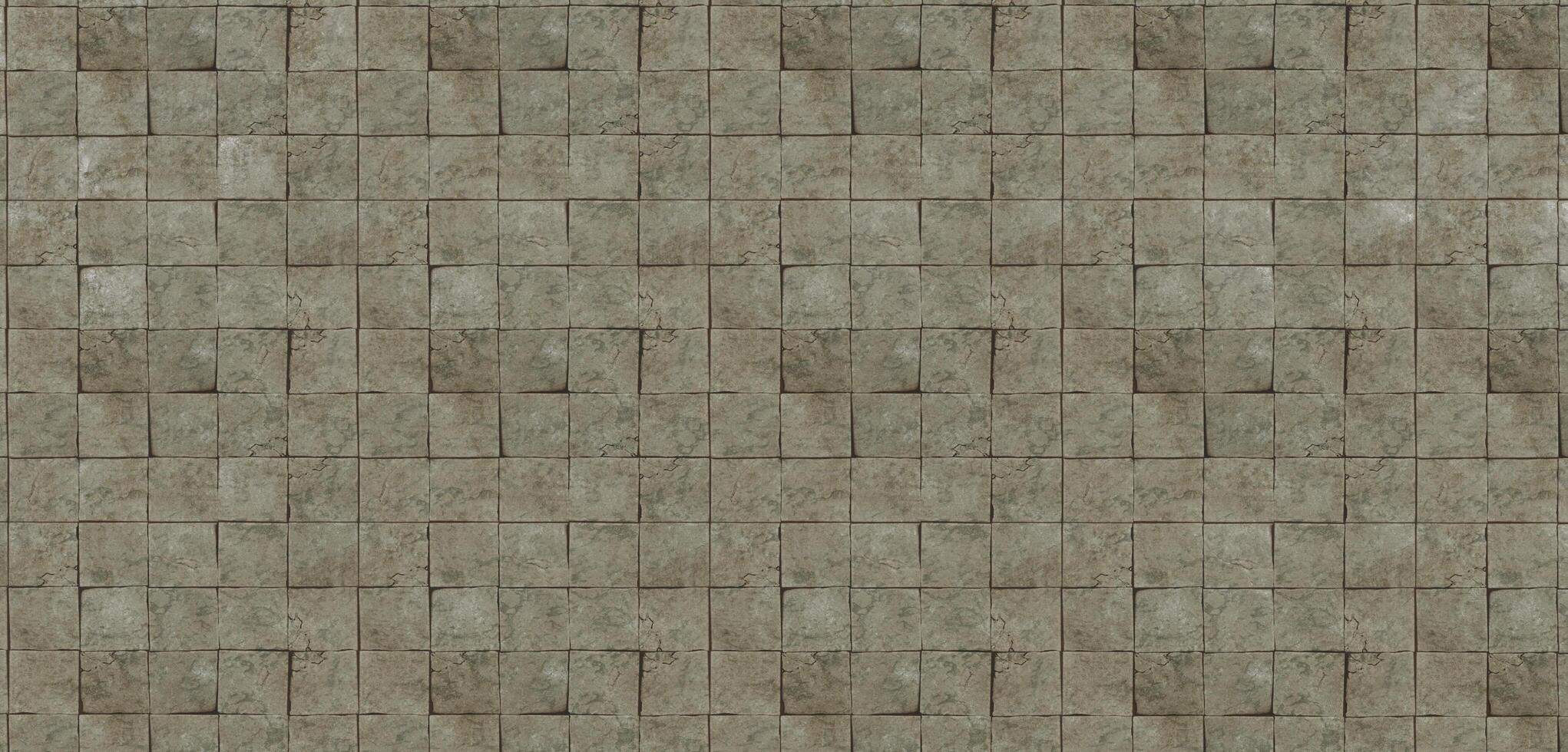 tiled floor Old floor background texture block texture stained tiles rough 3D illustration photo