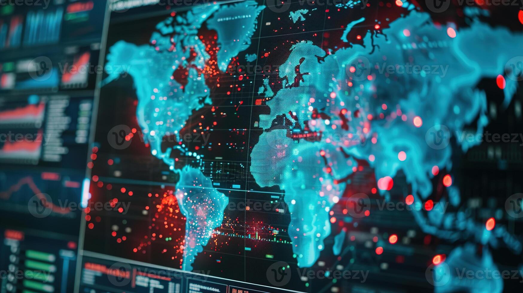 AI generated Epidemiology Insight, An Analytical Map Showcasing the Spread of Disease with Data Points and Tools for Comprehensive Public Health Strategy. photo