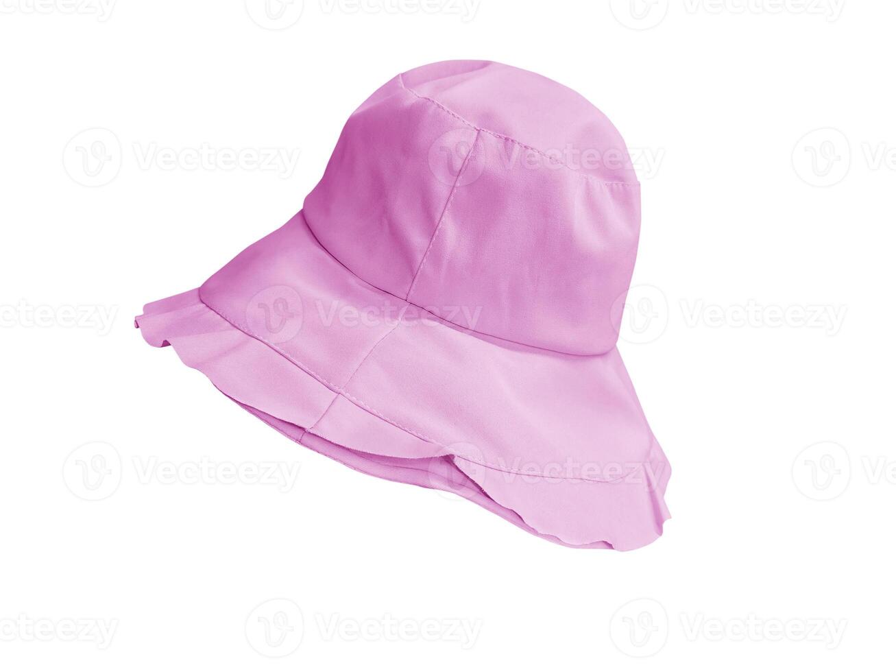 Pink bucket hat isolated on white background photo