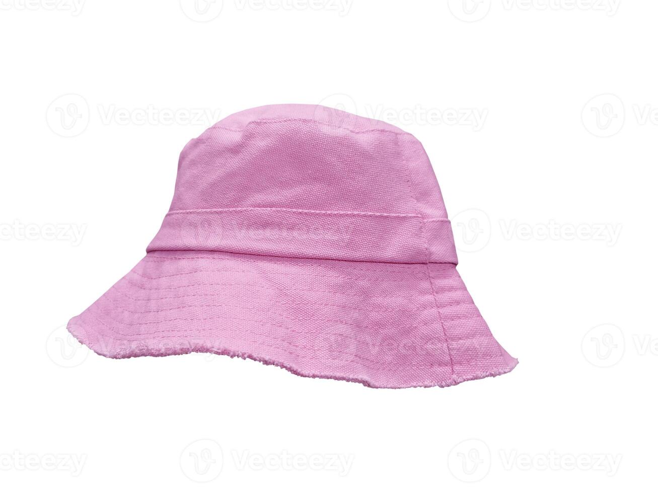 Pink bucket hat isolated on white background photo