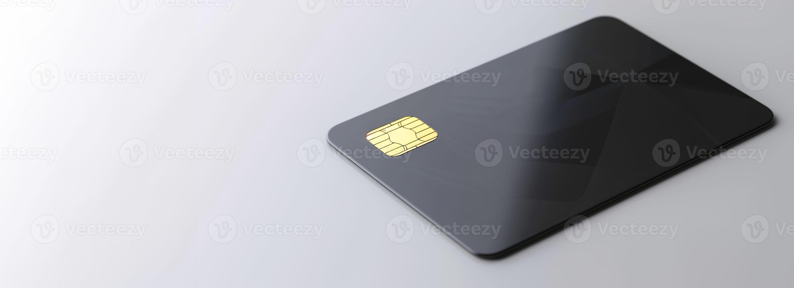 AI generated Credit card mockup isolated on a clear background, ideal for e-commerce, shopping, and banking promotions photo