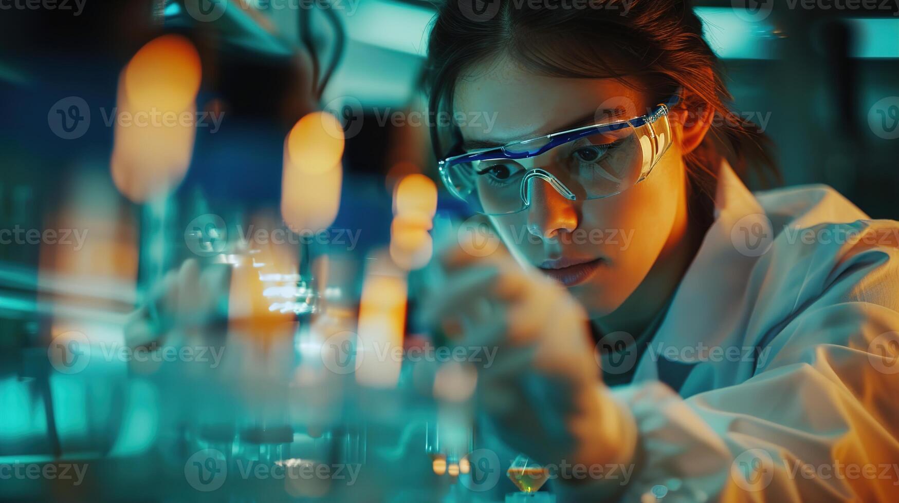 AI generated Researchers Working with DNA Sequencing in Biotech Lab. photo