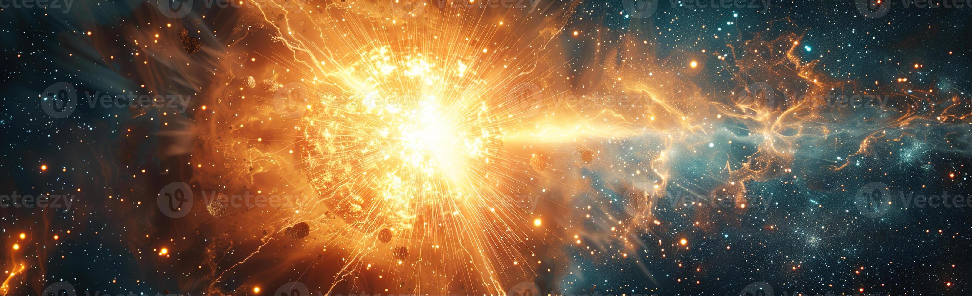 AI generated Supernovae Illuminate Space with Explosive Energy, Marking the End of Star Life Cycles in a Dazzling Cosmic Spectacle. photo