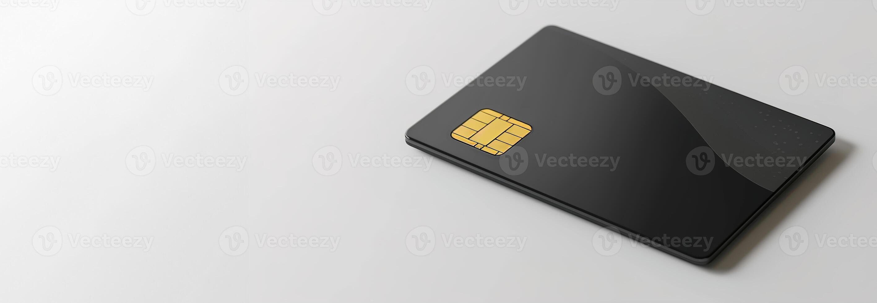 AI generated Credit card mockup isolated on a clear background, ideal for e-commerce, shopping, and banking promotions photo