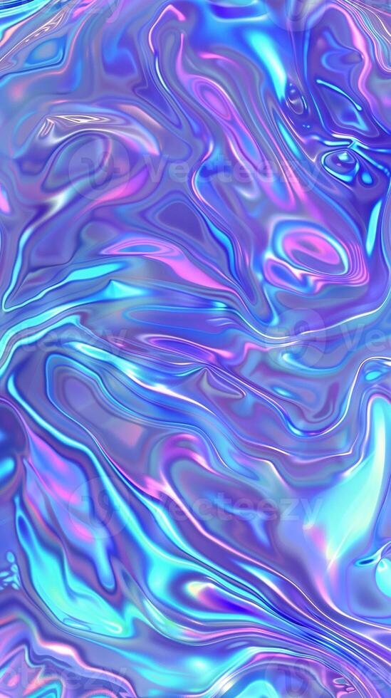 AI generated Blue and Purple Holographic Abstract Blurred Iridescent Gradient Background photo