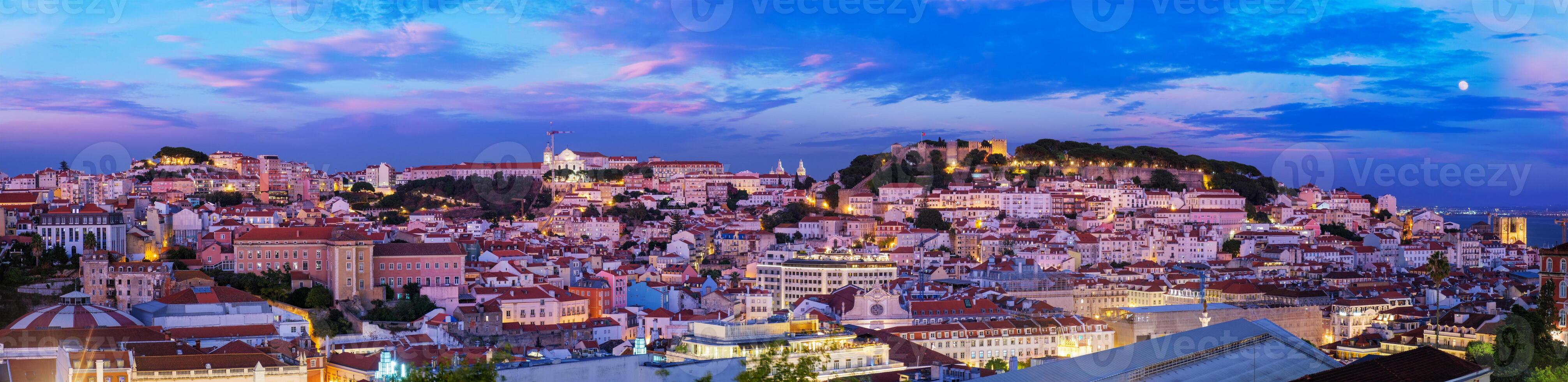 panorama de Lisboa desde miradouro Delaware sao pedro Delaware alcántara punto de vista. Lisboa, Portugal foto