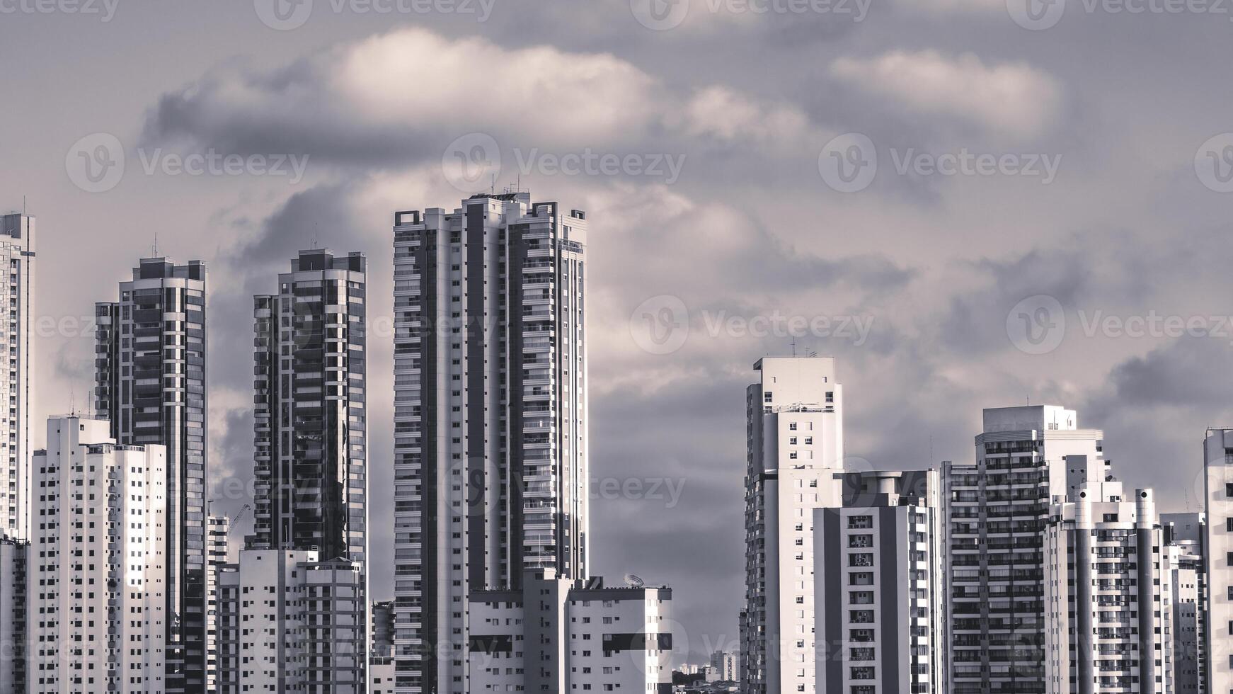 Cloudy evening over the skyline of Tatuape, Sao Paulo, Brazil. photo