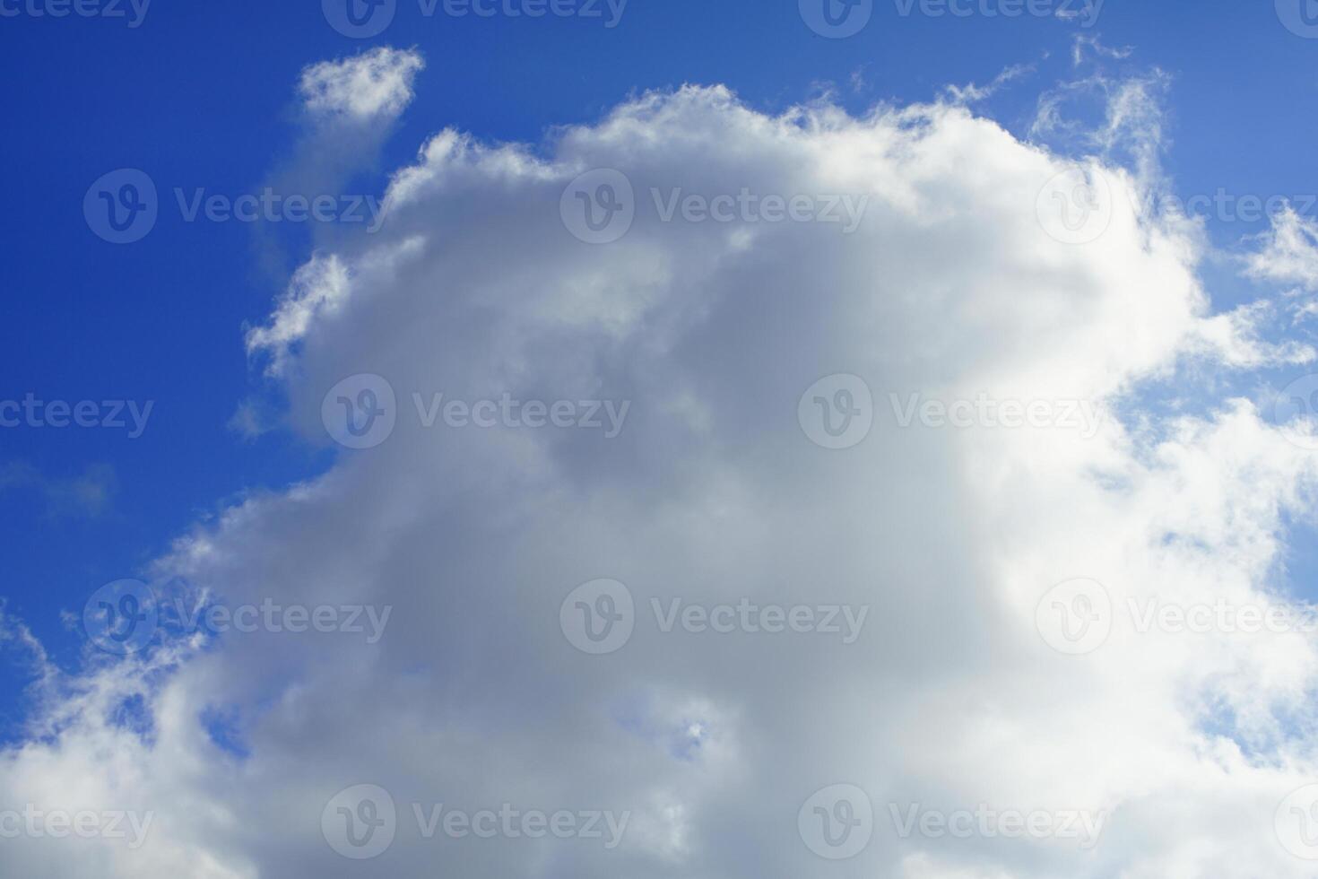Cerulean Splendor, Captivating Blue Sky and Fluffy Clouds photo