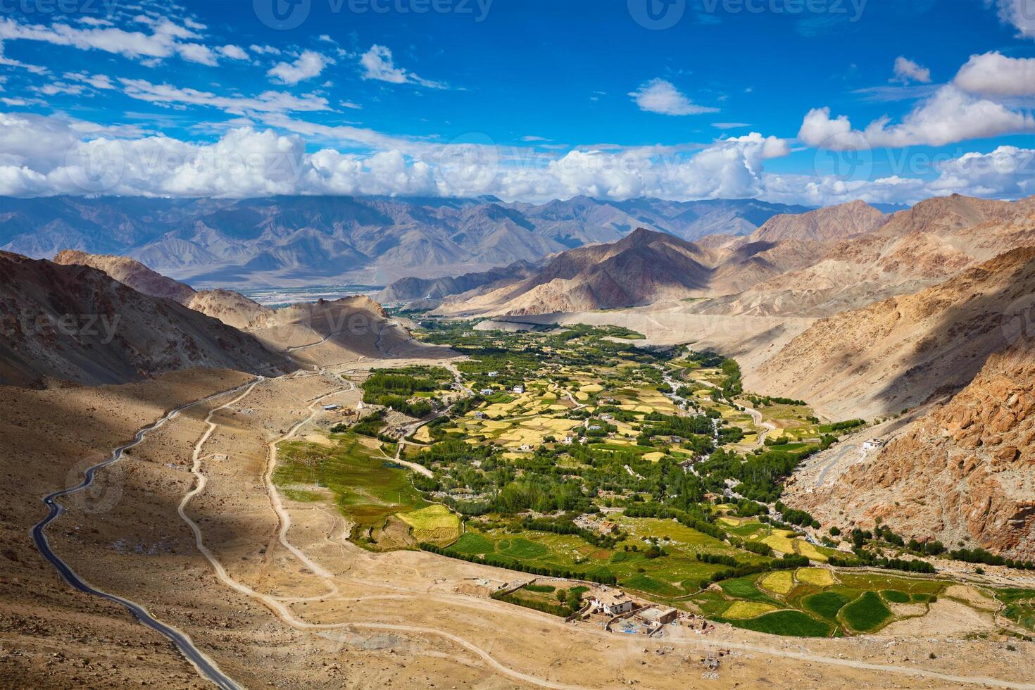 View of Indus valley in Himalayas. Ladakh, India photo