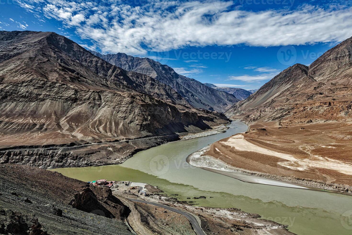 Confluence of Indus and Zanskar Rivers, Ladakh photo