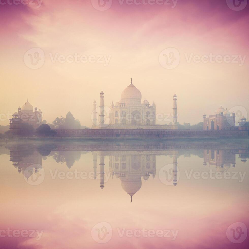 Taj Mahal on sunrise sunset, Agra, India photo