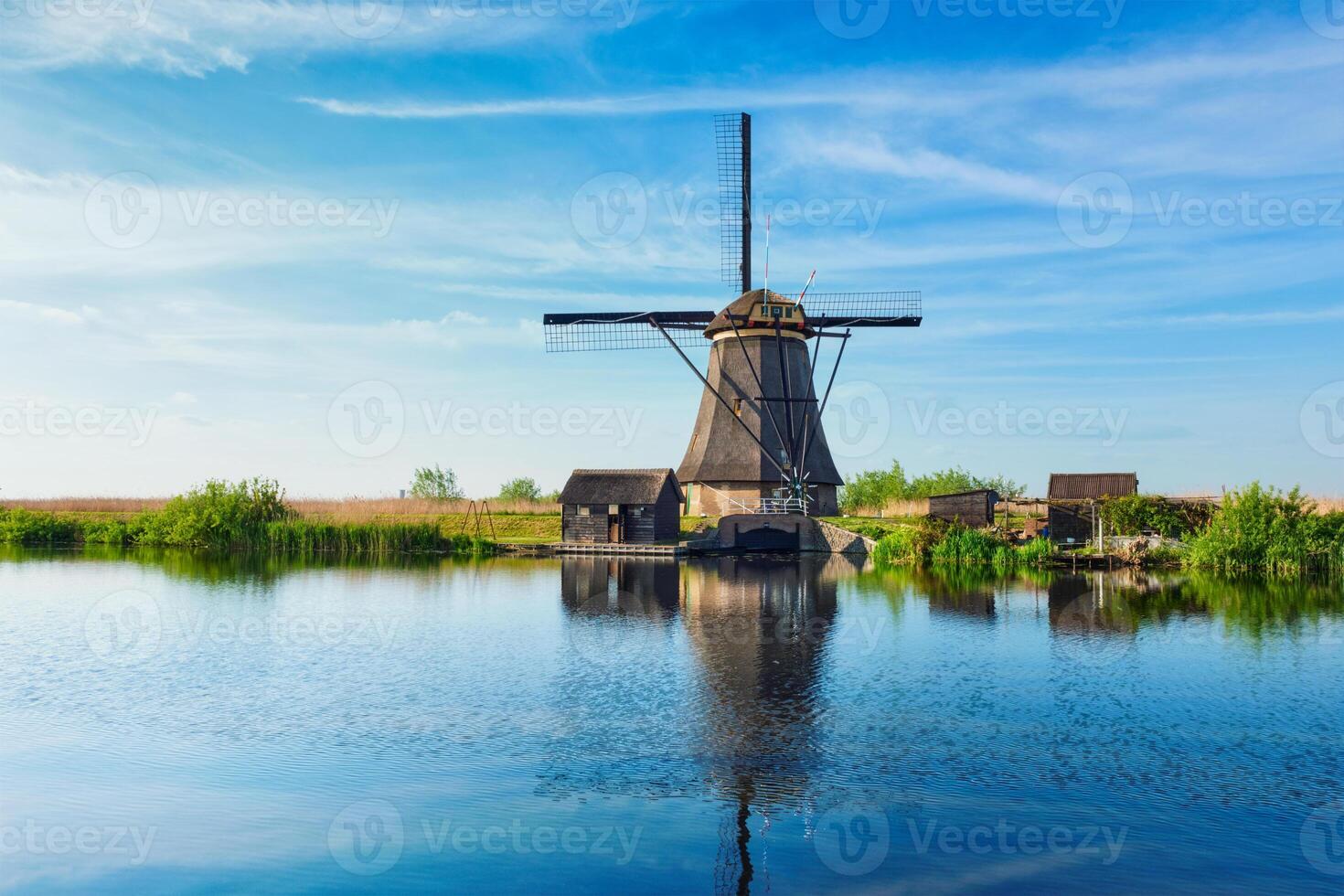 Windmills at Kinderdijk in Holland. Netherlands photo