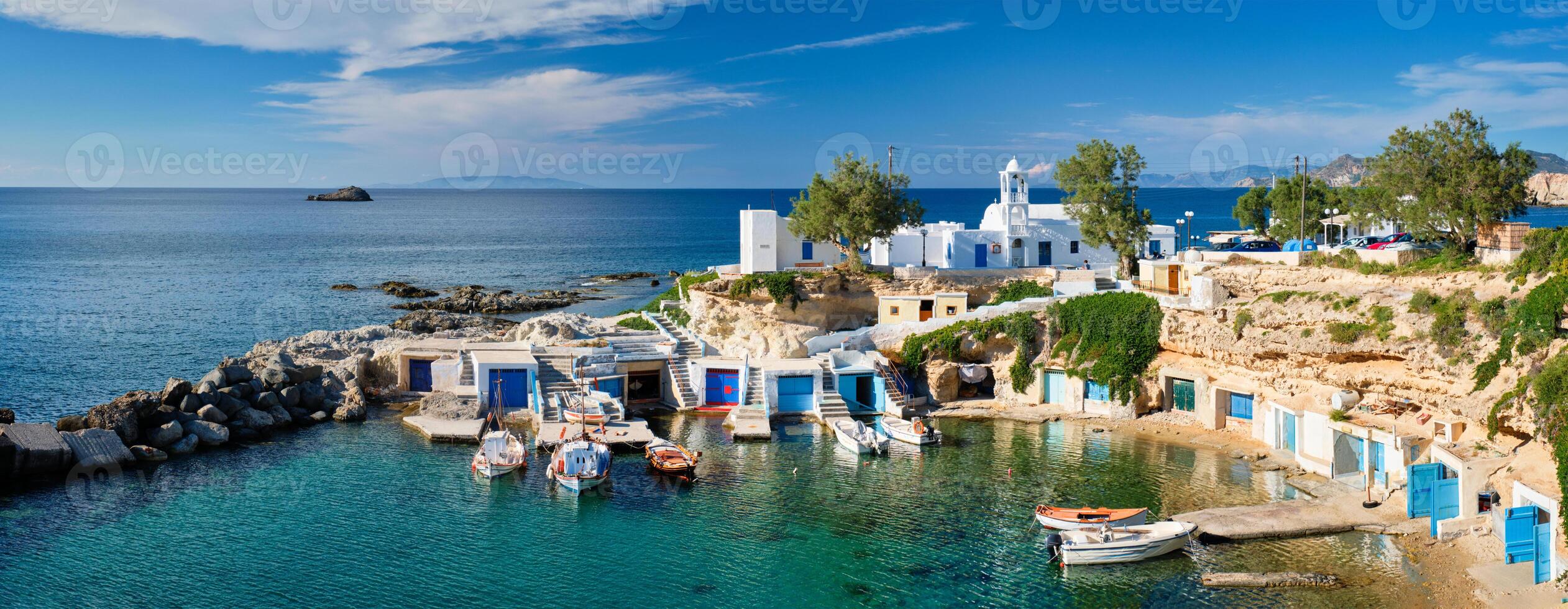 Mandrakia village in Milos island, Greece photo