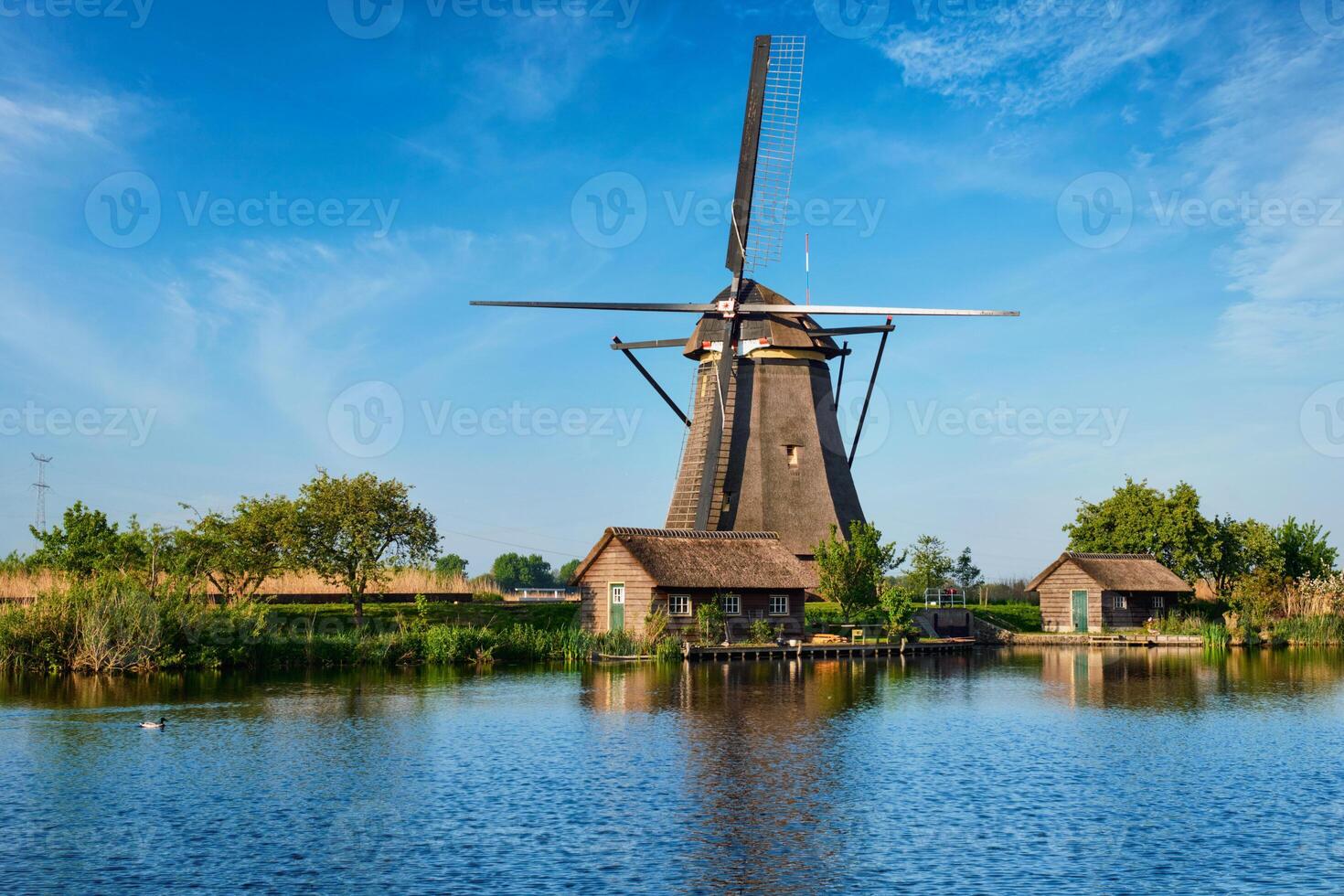 Windmills at Kinderdijk in Holland. Netherlands photo