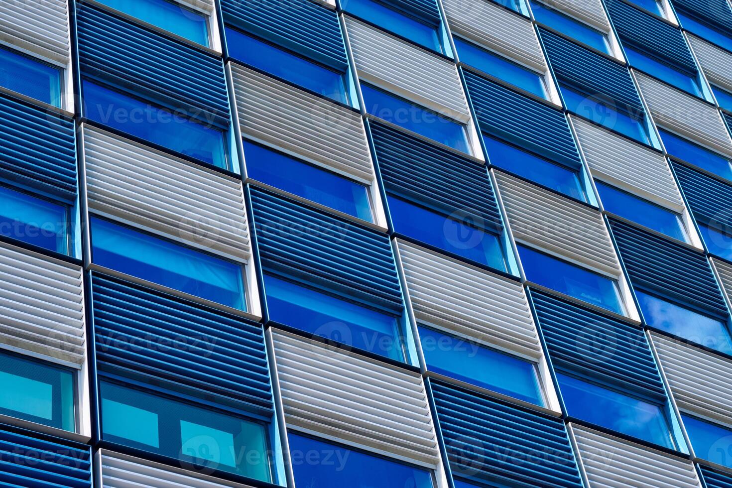 Modern building facade with widnows close up photo
