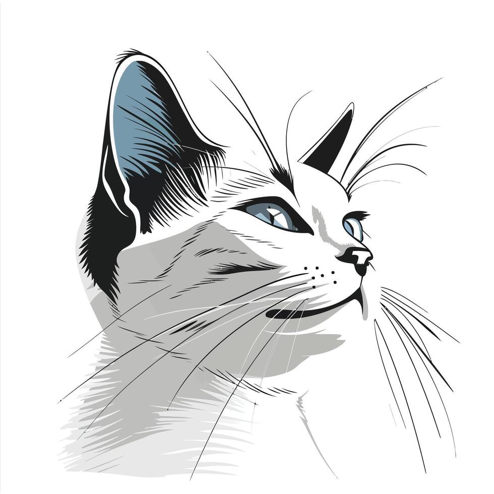 Cute cat illustration vector