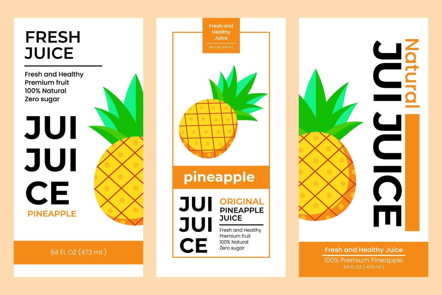 Pineapple label design. Suitable for beverage, bottle, packaging, stickers, and  product packaging vector