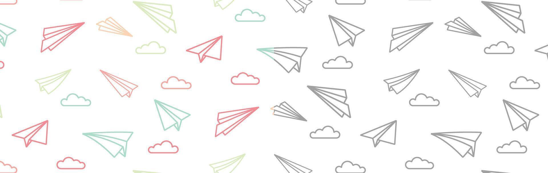 paper plane cute colorful seamless pattern background texture vector