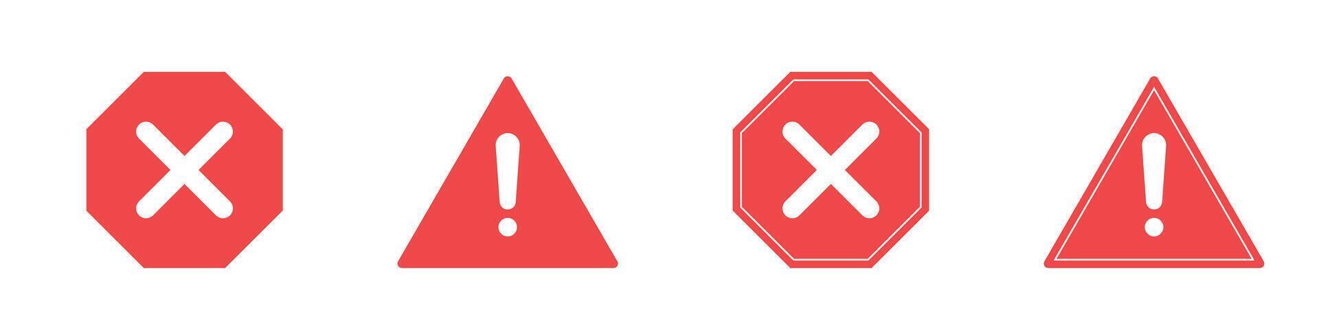 prohibido símbolo icono rojo advertencia firmar la carretera símbolo vector