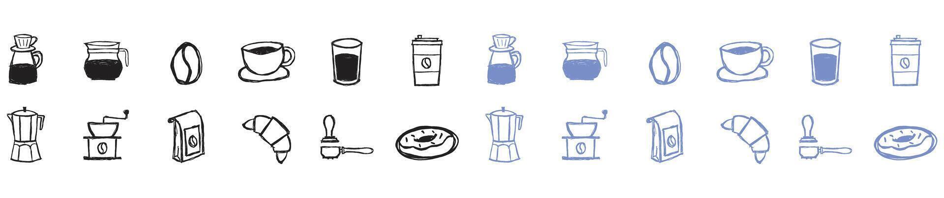 linda café icono bosquejo garabatear sucio lápiz mano dibujo símbolo vector