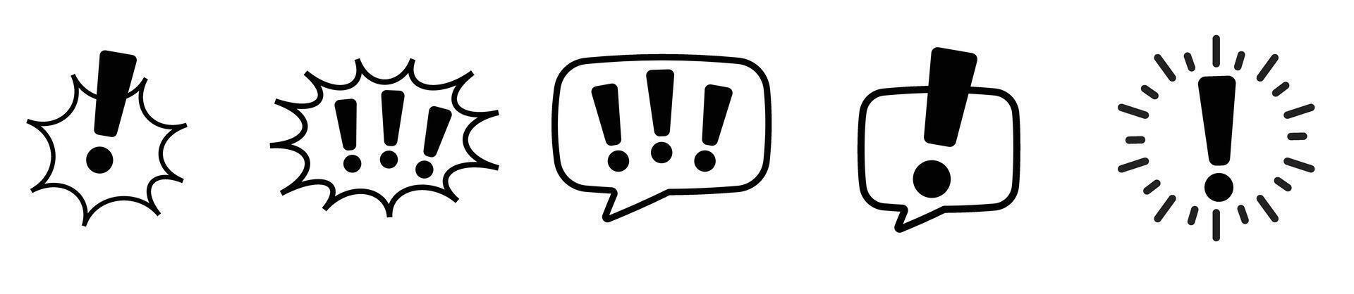 exclamation mark icon with bubble chat,  shocked cute effect vector