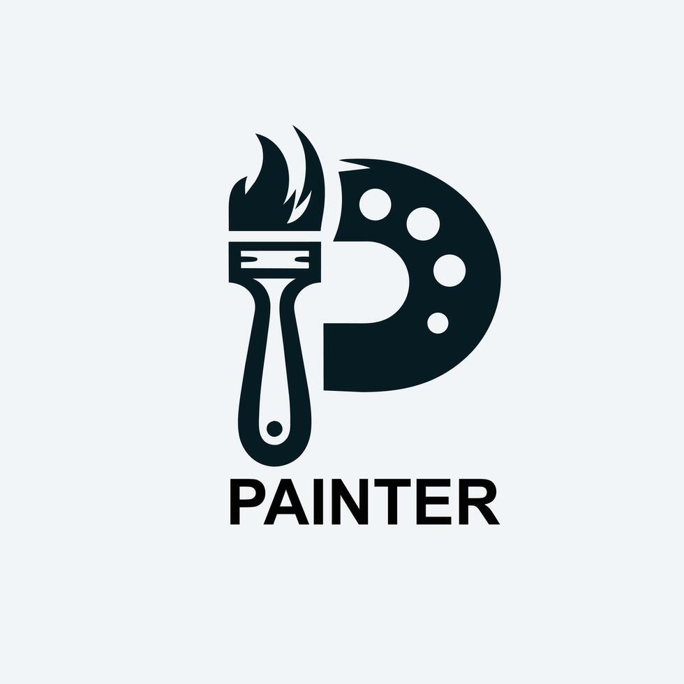 logo diseño para pintor empresa vector