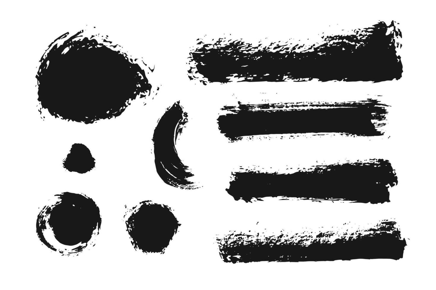 Set of black paint  ink brush strokes  brushes  lines. vector elements