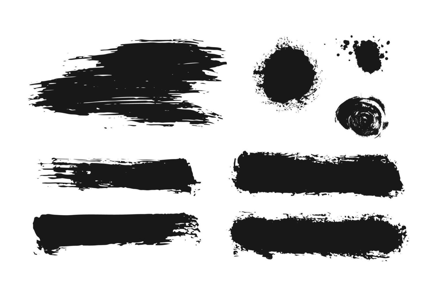 Set of black paint  ink brush strokes  brushes  lines. vector elements