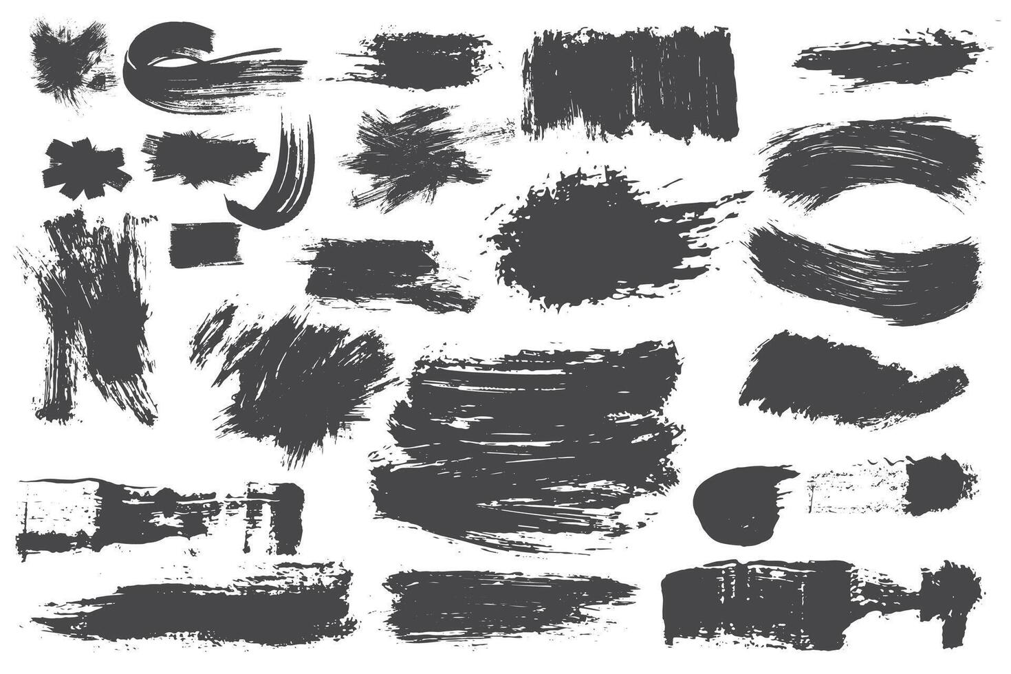 conjunto de negro pintar tinta cepillo golpes cepillos líneas. vector elementos