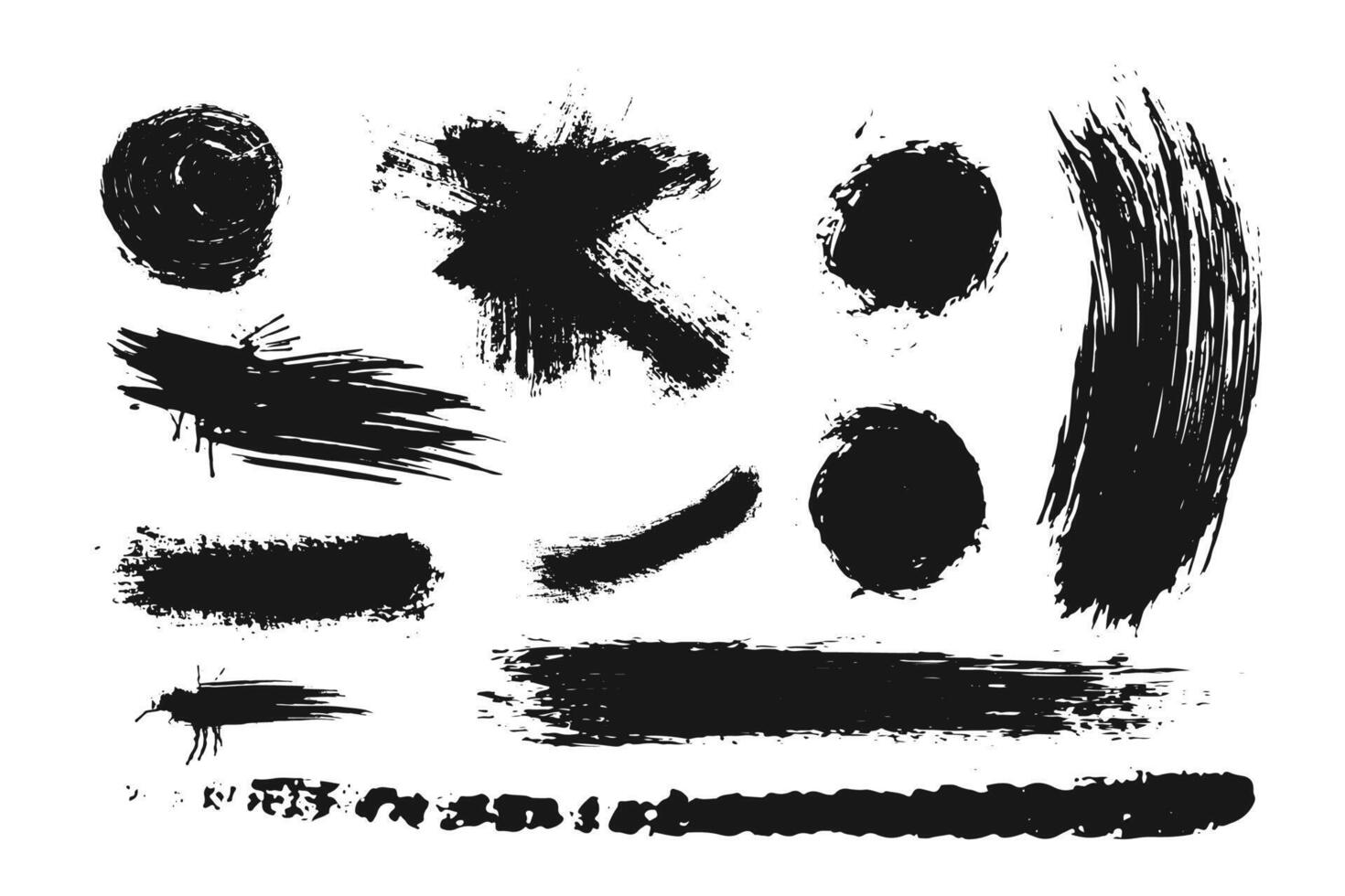 Set of black paint  ink brush strokes  brushes  lines. vector elements