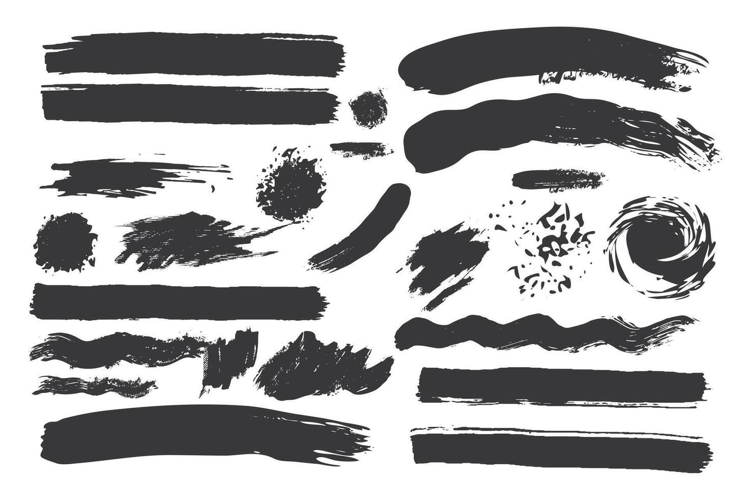 Set of black paint  ink brush strokes  brushes  lines. vector elements