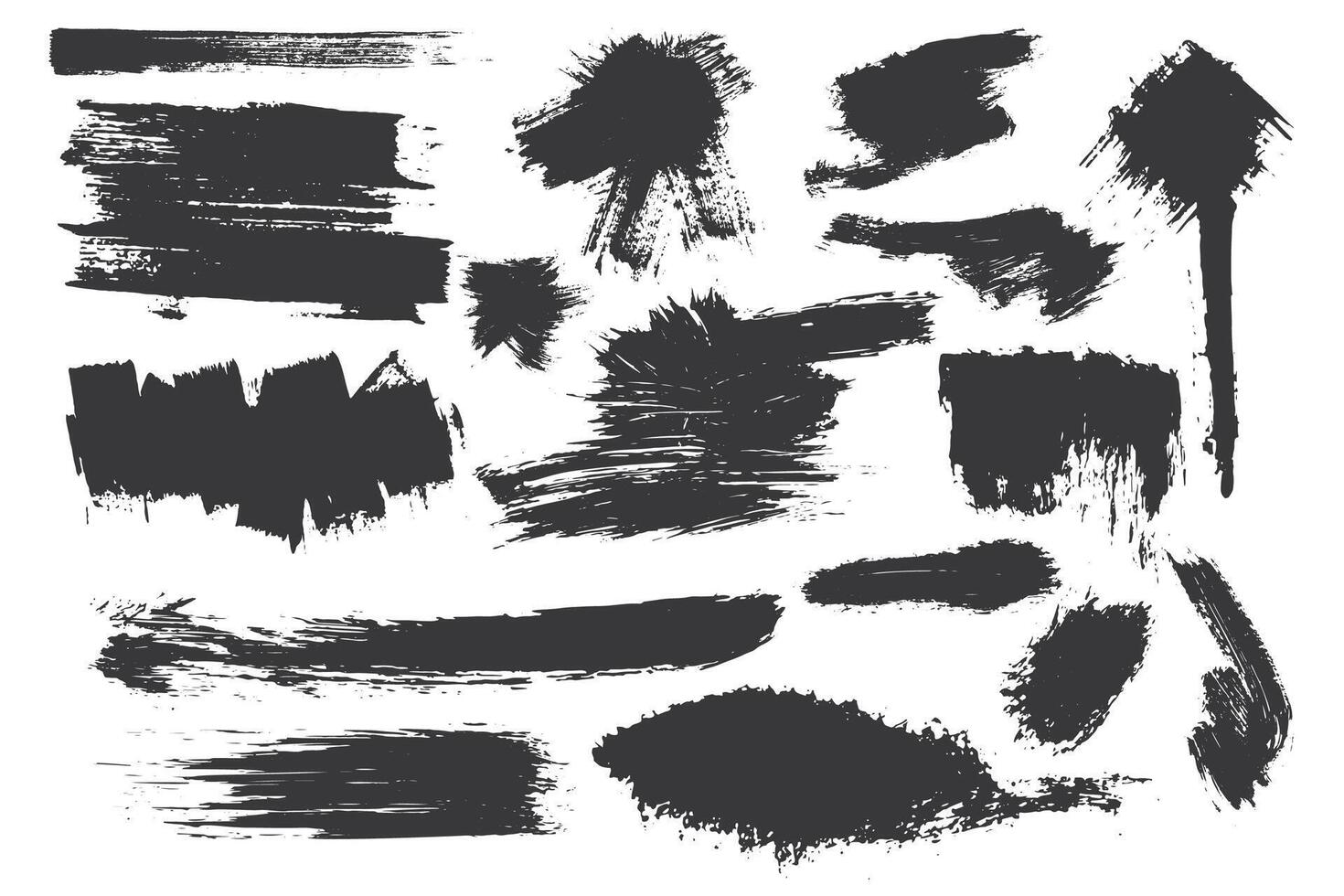 Set of black paint  ink brush strokes  brushes  lines. vector elements