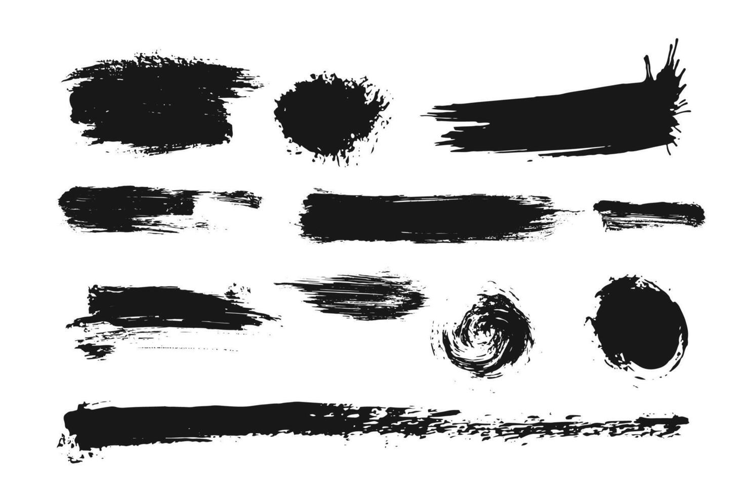 Set of black paint  ink brush strokes  brushes  lines. vector elements