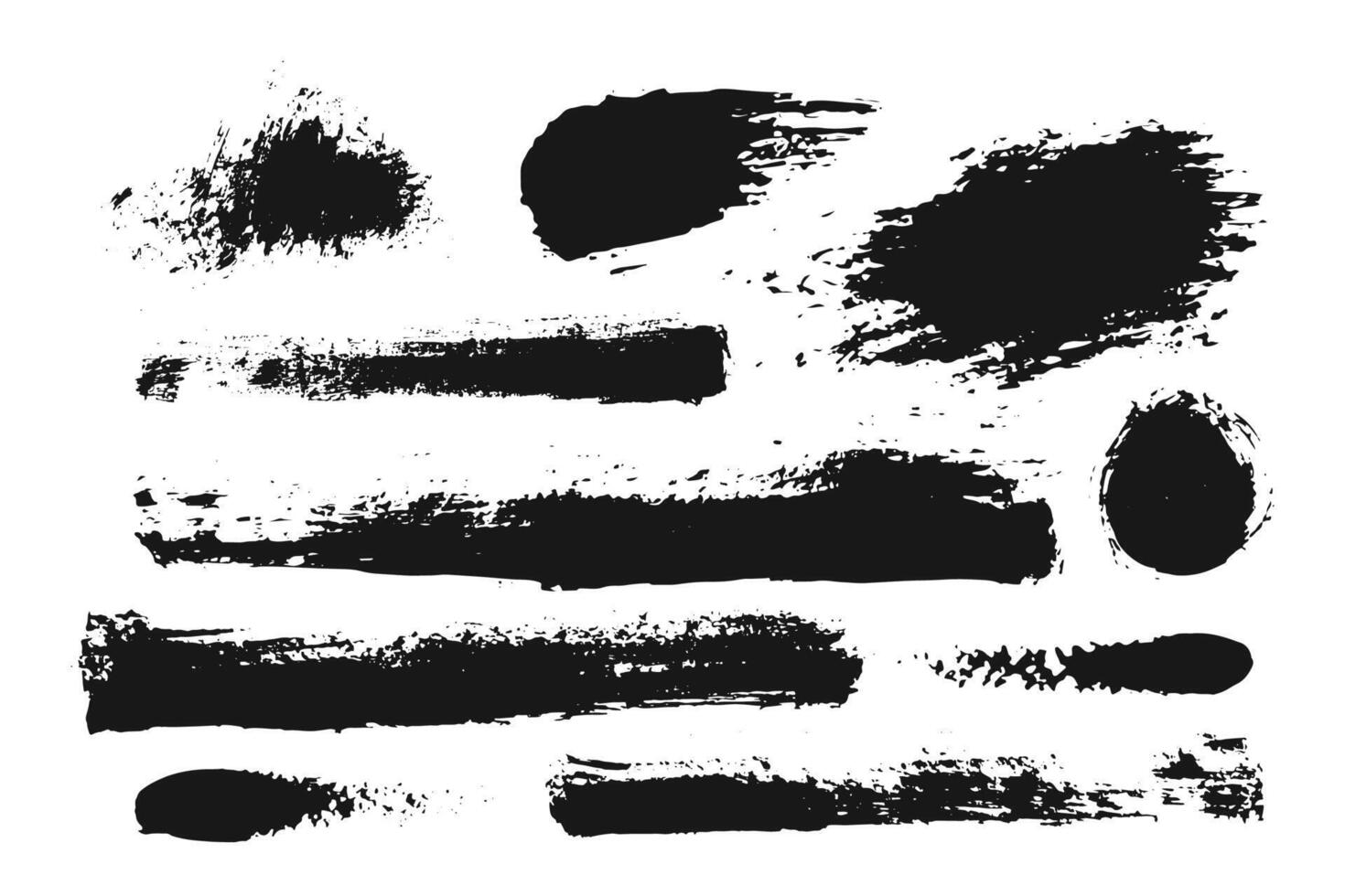 Set of black paint  ink brush strokes  brushes  lines. vector elements