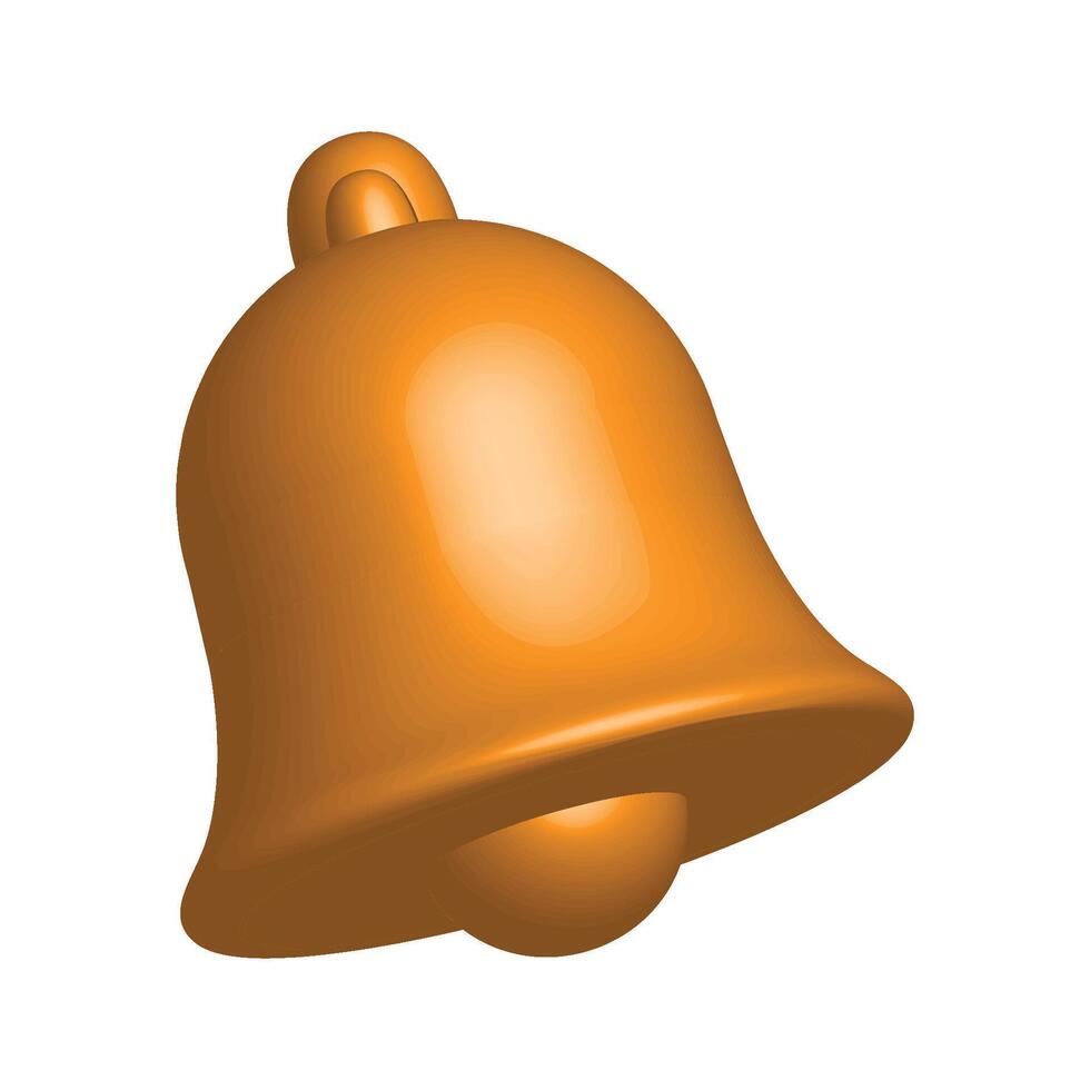 icono de campana 3d vector