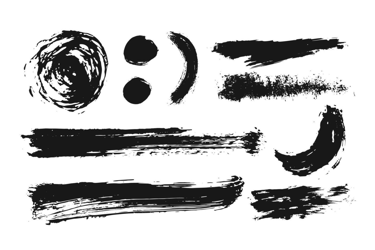 Set of black paint  ink brush strokes  brushes  lines. vector elements