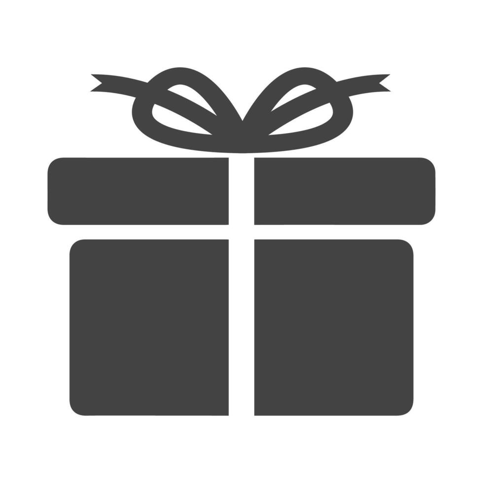regalo caja en plano estilo icono vector