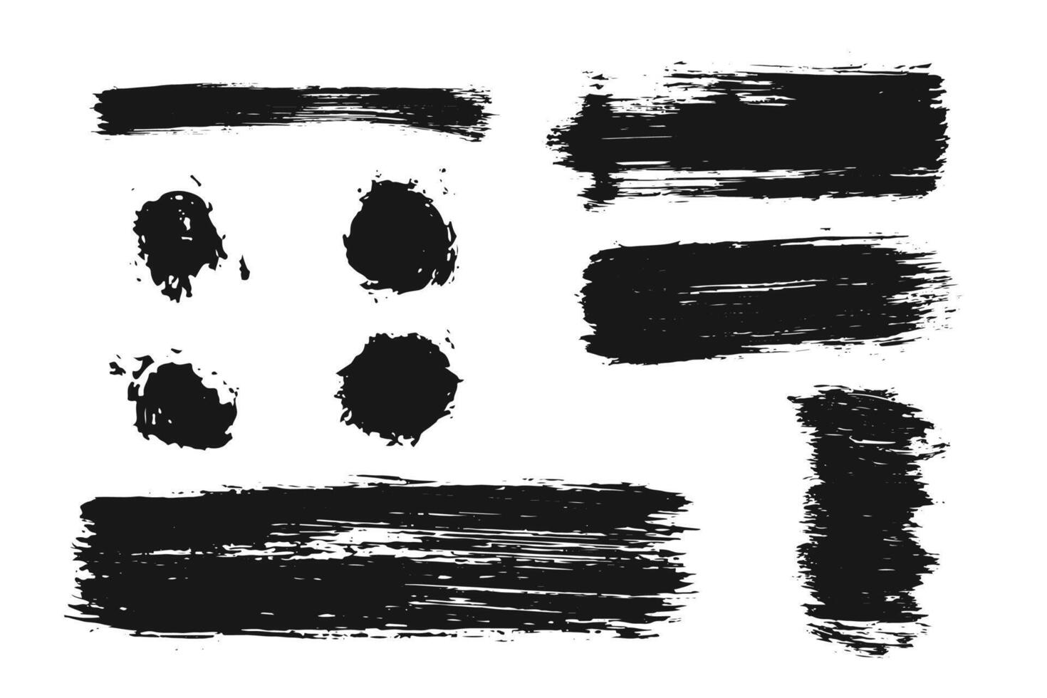 Set of black paint  ink brush strokes  brushes  lines. vector elements