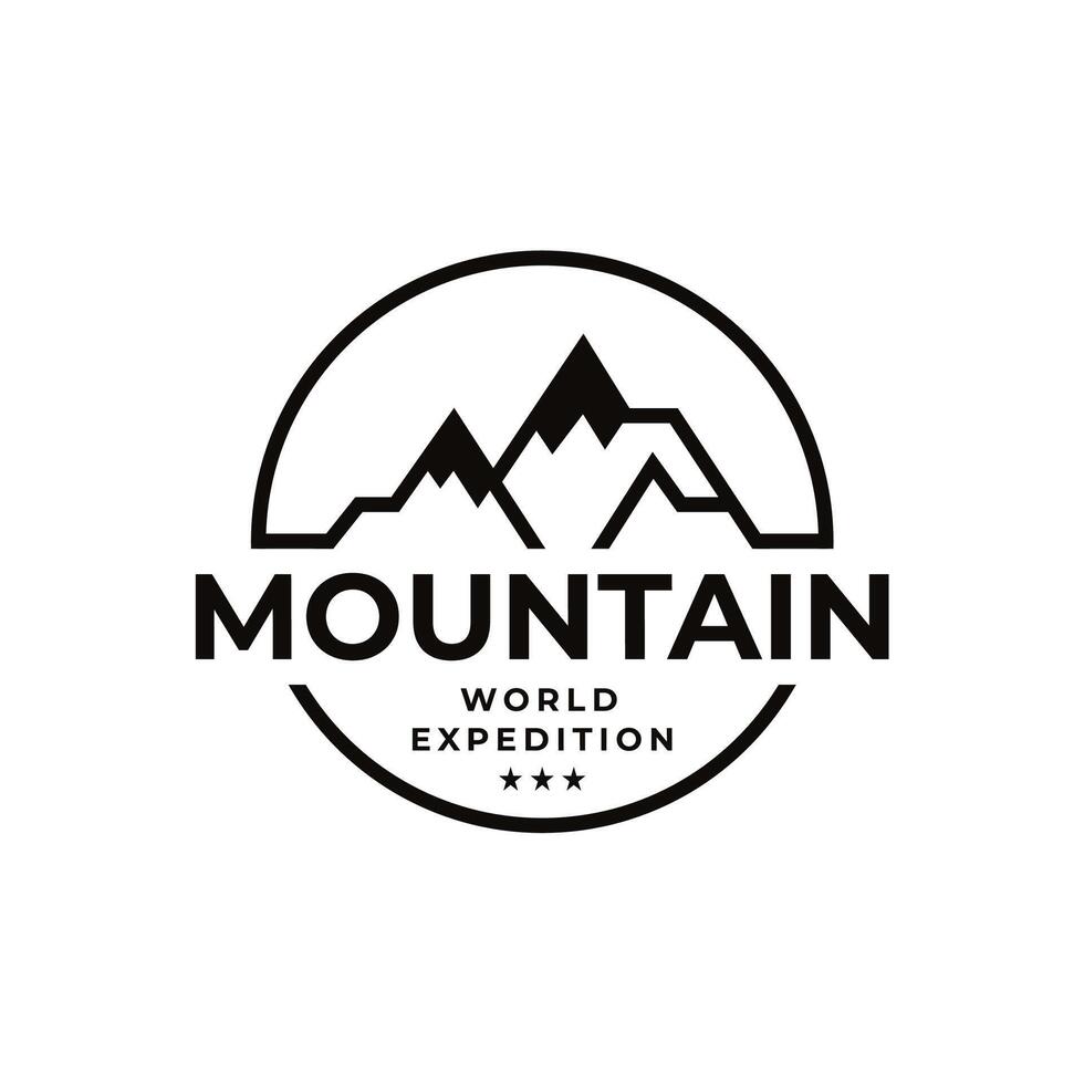 Mountain Peaks Simple logo design vector