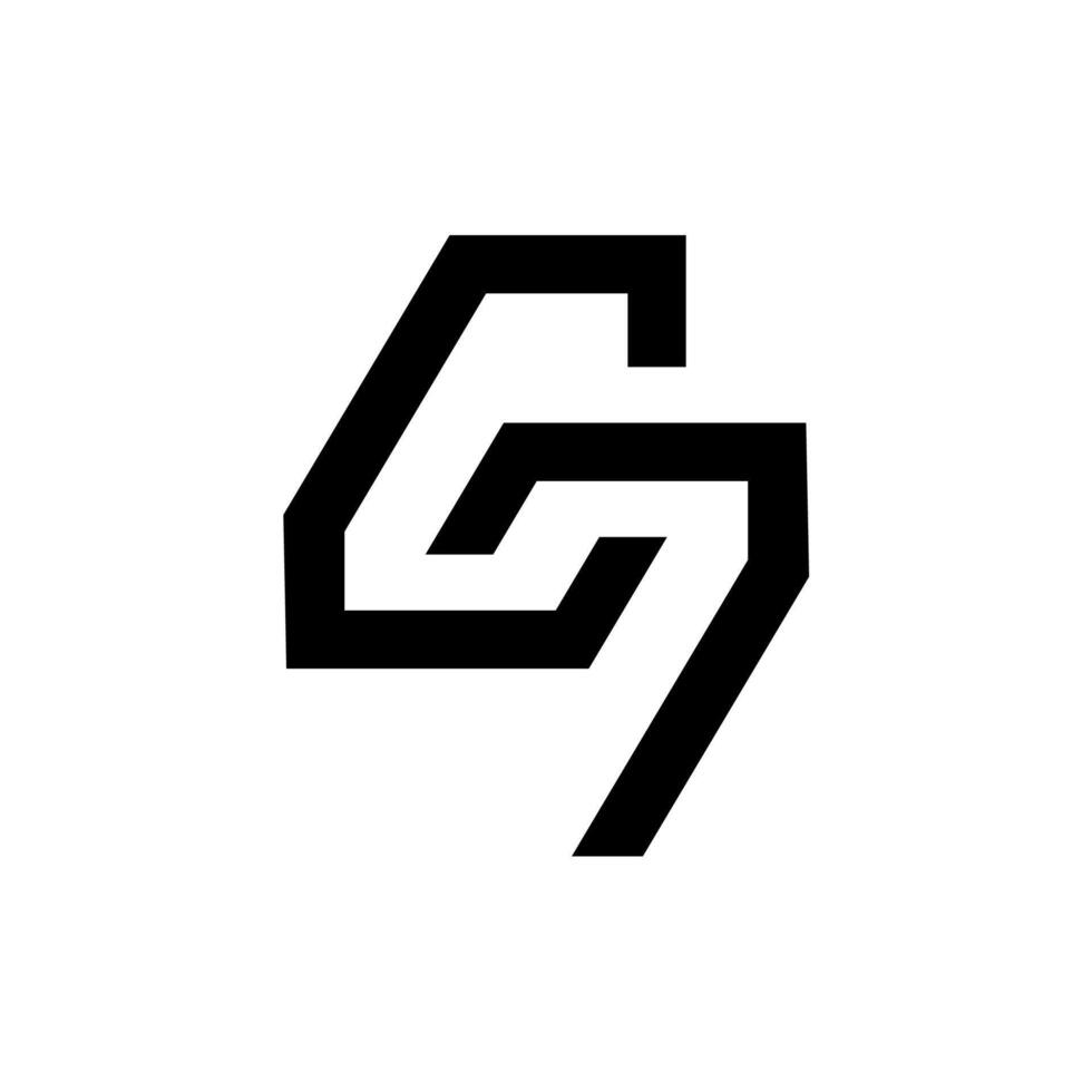Initial Monogram Letter C and 7 Logo Design vector