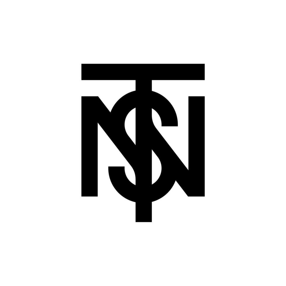 Initial Monogram Letter TSN NTS Logo Design vector