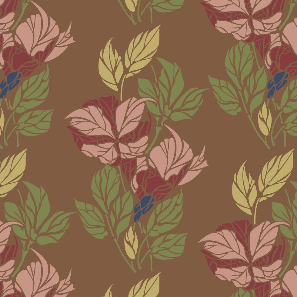 Ornaments plants patterns in vintage style vector