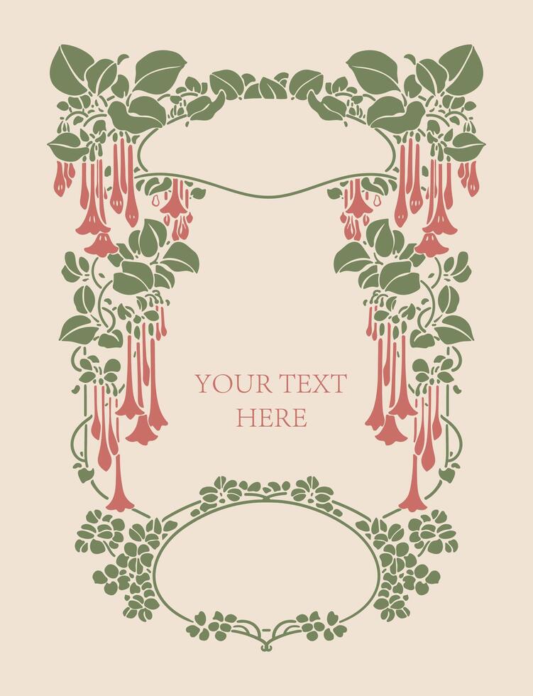 Vintage floral frame with ornamental elements background design vector