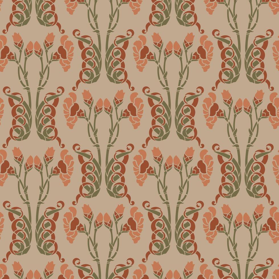 Damask seamless pattern background vector