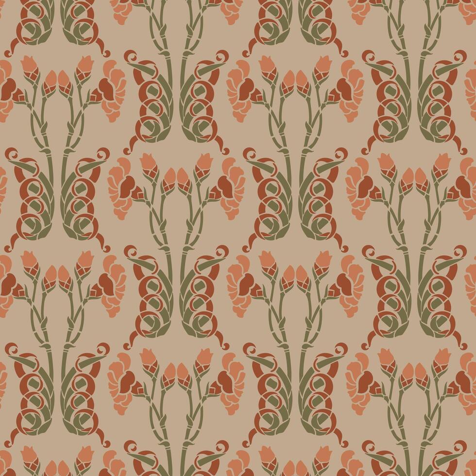 Damask seamless pattern background vector