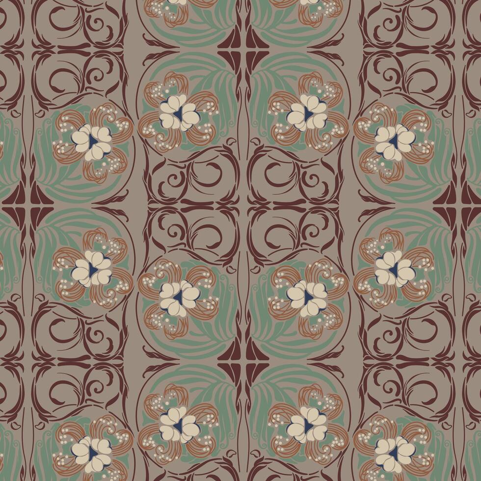 Damask seamless pattern background vector