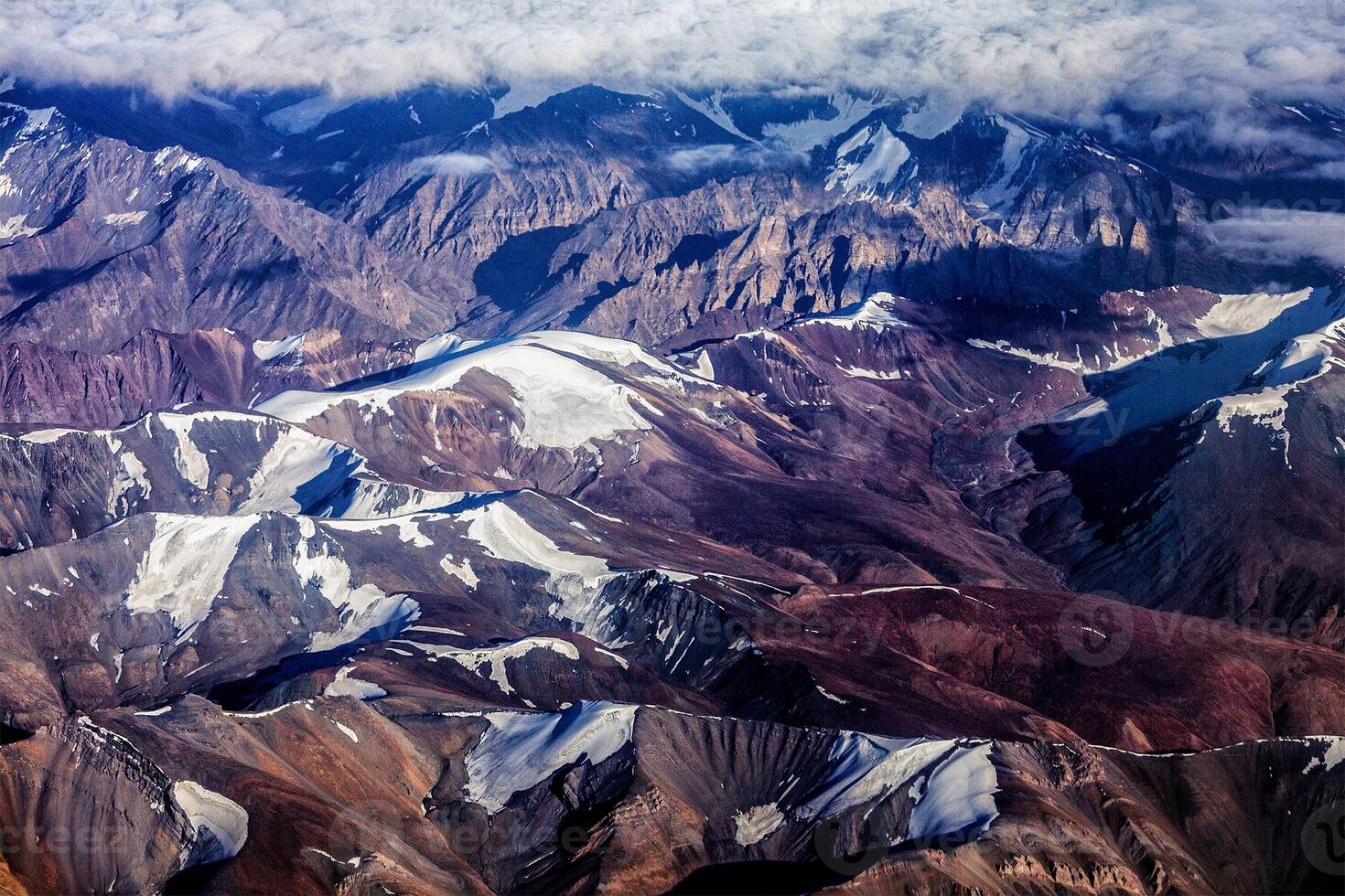 Himalayas mountains aerial view photo