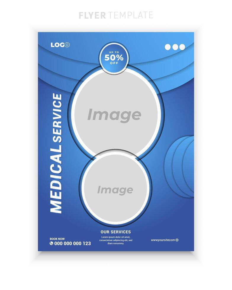 Medical healthcare multipurpose flyer and clinic design or brochure cover template vector