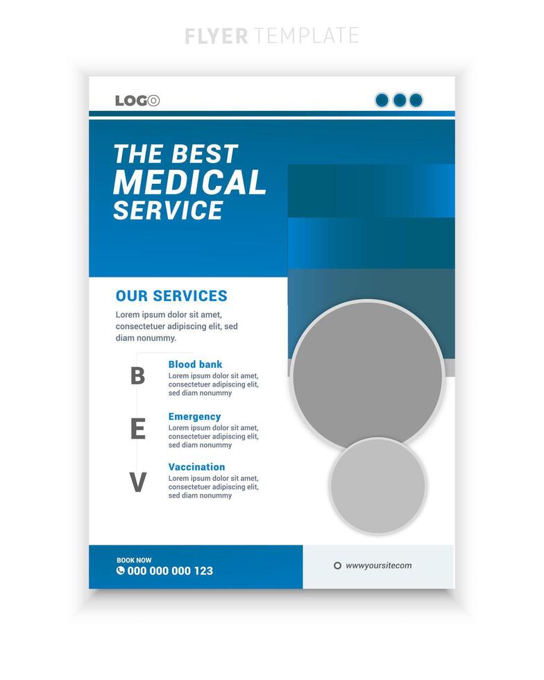 Medical healthcare multipurpose flyer and clinic design or brochure cover template vector