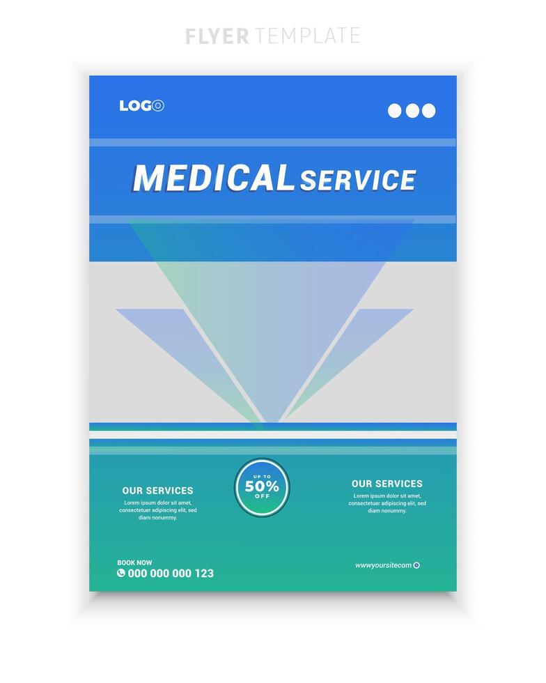 Medical healthcare multipurpose flyer and clinic design or brochure cover template vector